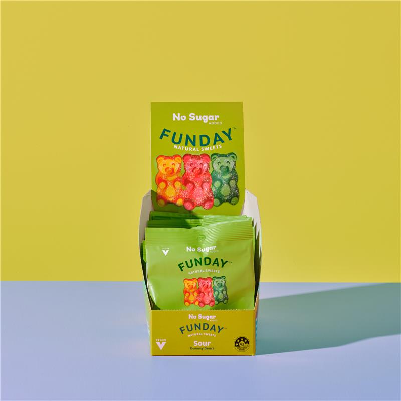 Sour Vegan Gummy Bears 50g (12 BAGS IN EVERY BOX)