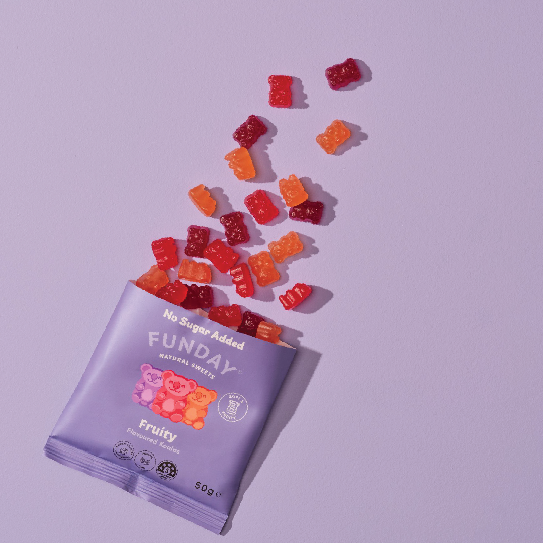 Fruity Flavoured Gummy Koalas 50g (12 BAGS IN EVERY BOX)