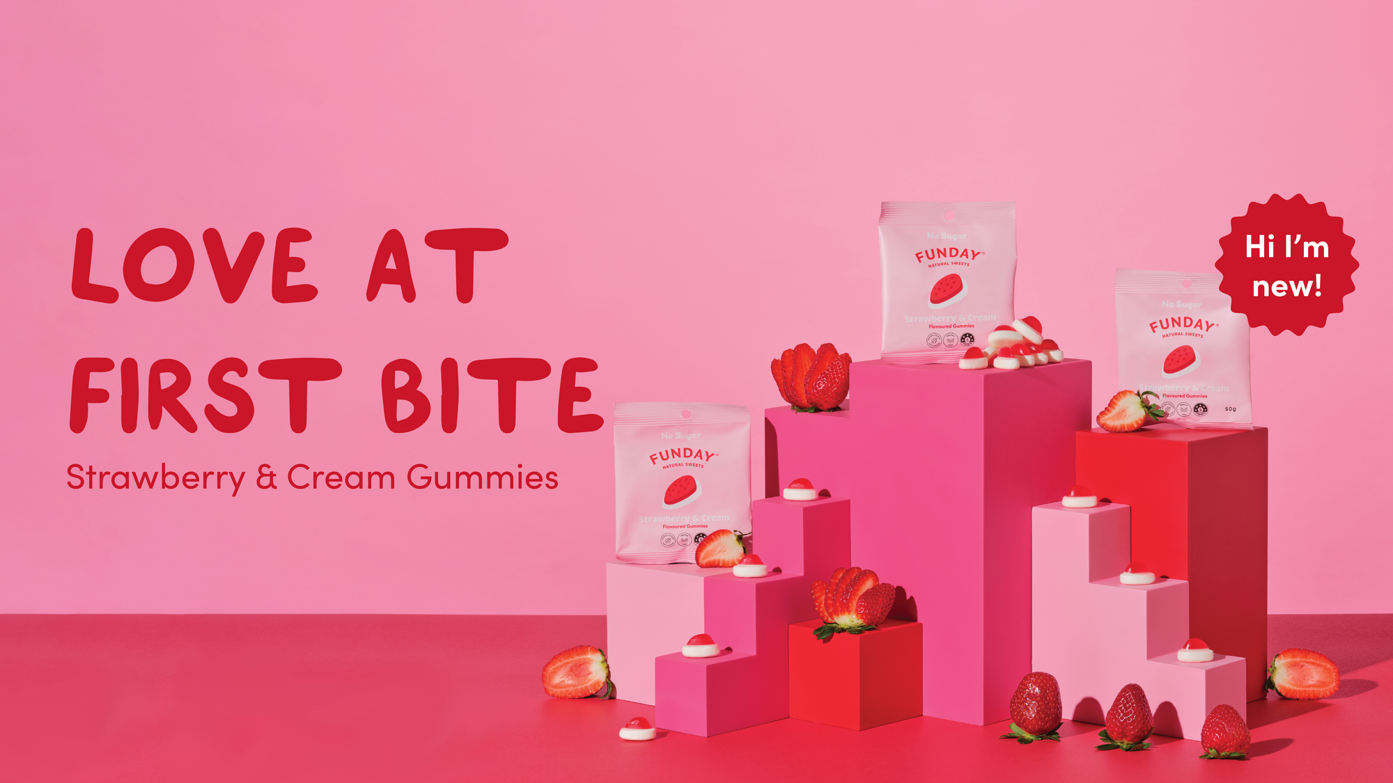 Say Hello to Our Newest Treat: Strawberry & Cream Gummies!