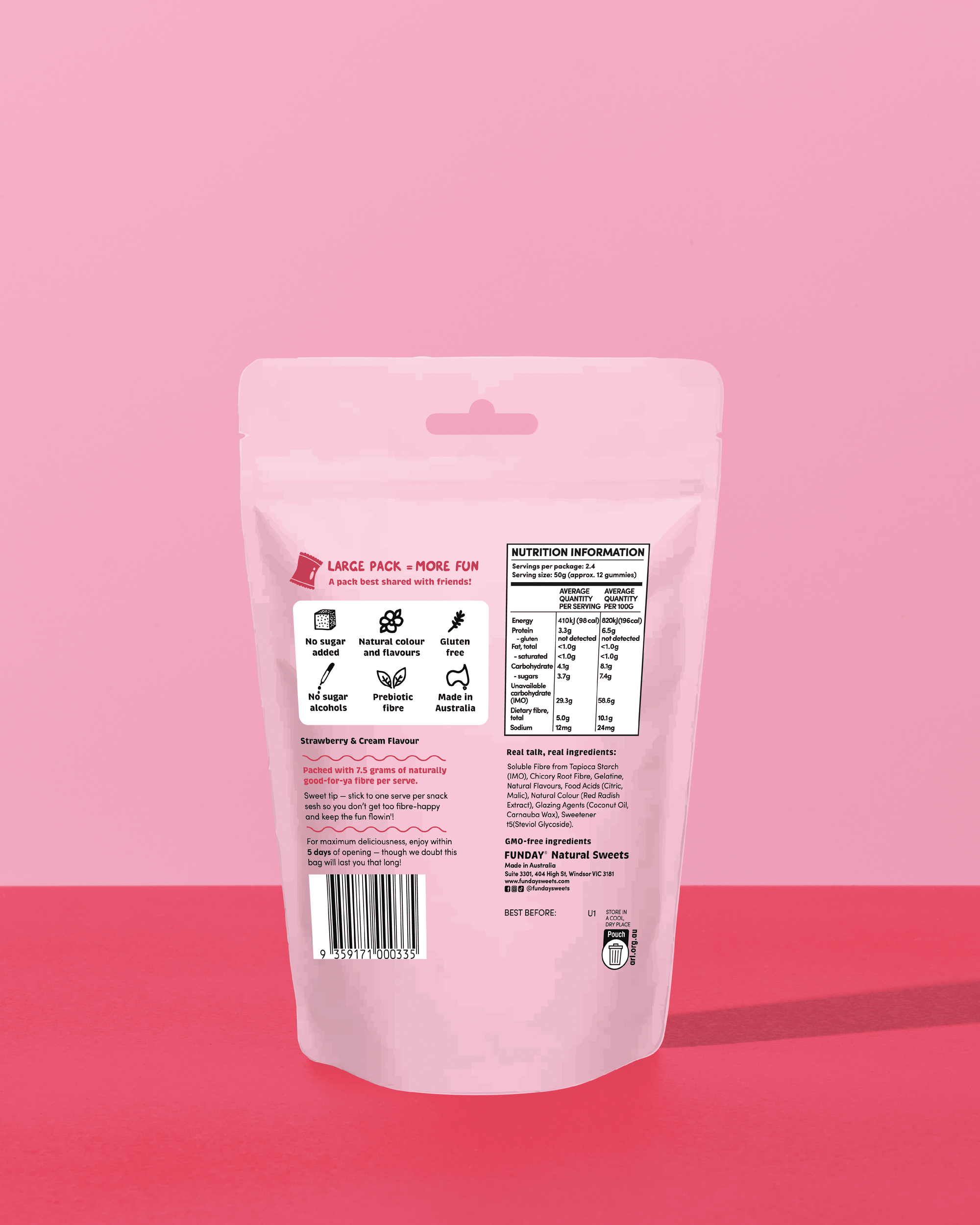 Strawberry & Cream Flavoured Gummies 120g