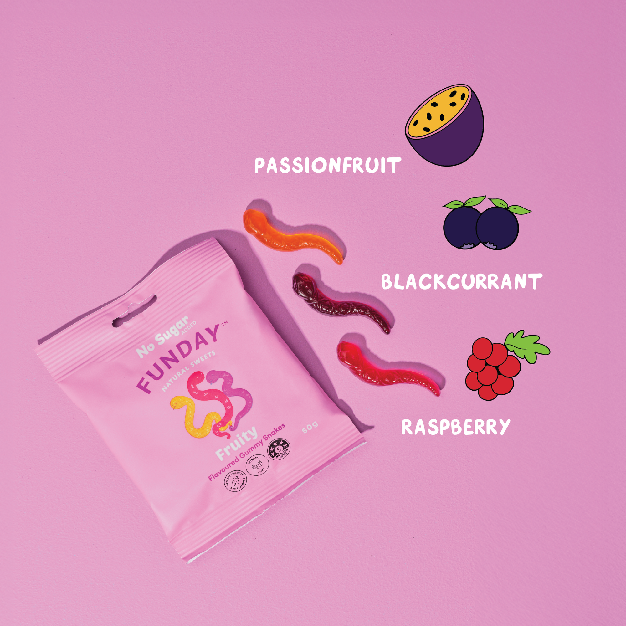 Fruity Gummy Snake 50g (12 Pack)