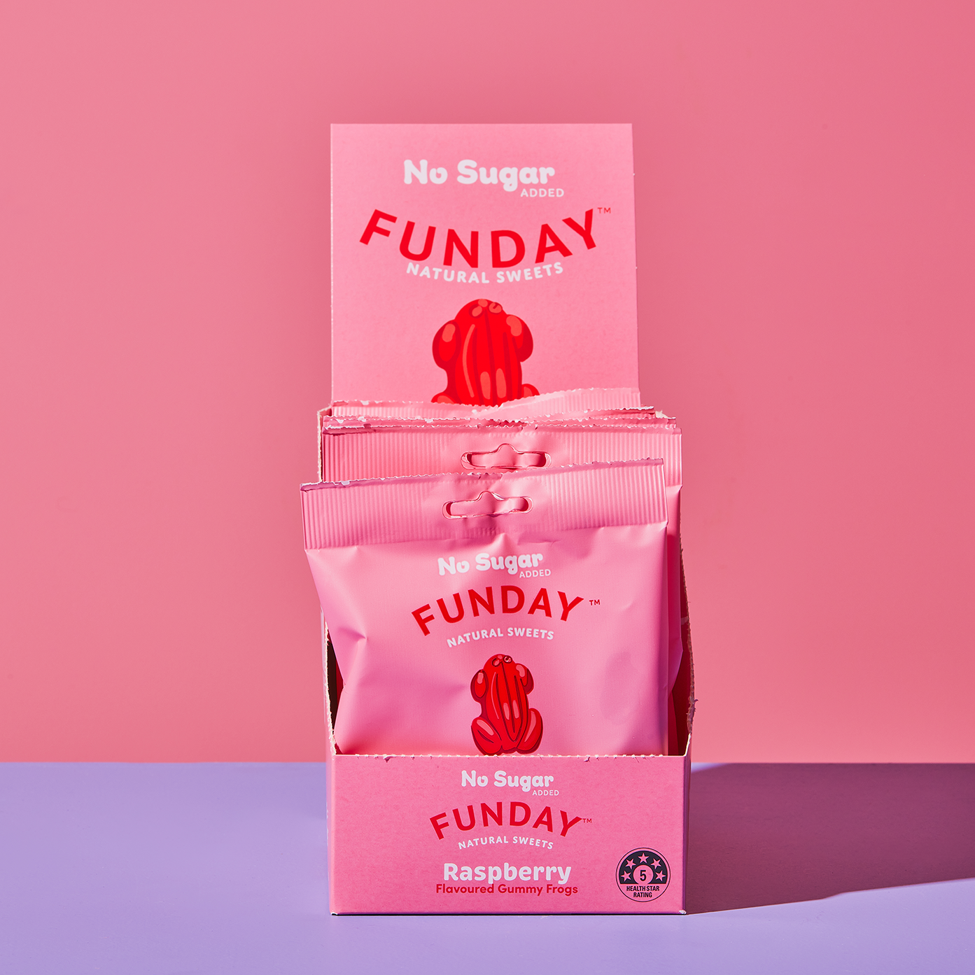 Raspberry Gummy Frogs 50g x  (12 BAGS IN EVERY BOX)