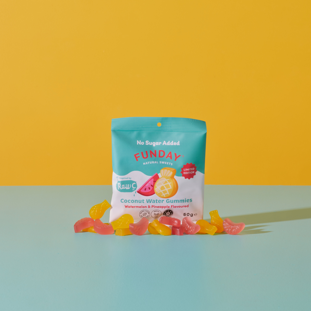 FUNDAY X Raw C Fruity Coconut Water Flavoured Gummies (12 x 50g)
